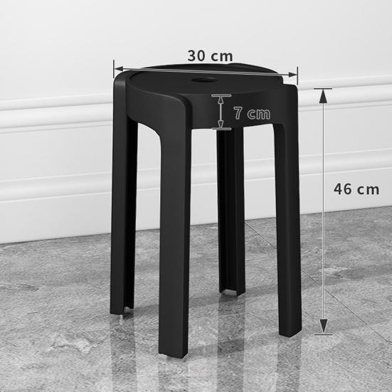 6 Stück Kunststoffhocker Stapelbar Tragbar Rund Ineinander stapelbare Hocker 150 kg Tragfähigkeit Ohne Rückenlehne Barhocker Sitzgelegenheit für Zuhause Klassenzimmer