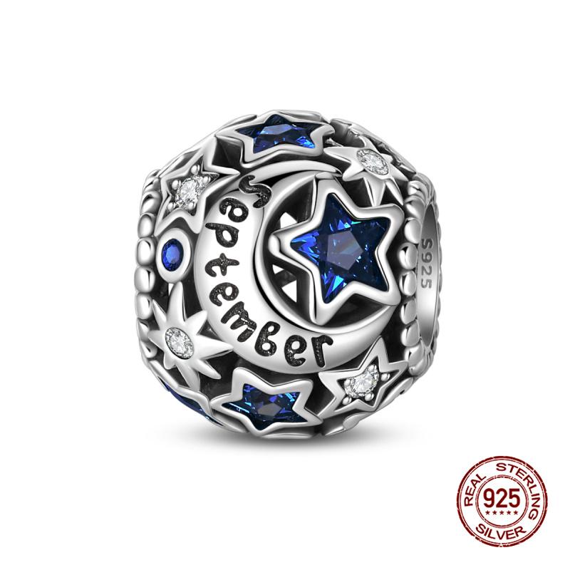 New In 12 Birthstones Beautiful Charms Beads Fits 3Mm Original Bracelet Copper Women Necklace Diy Charms Fine Jewelry Gifts