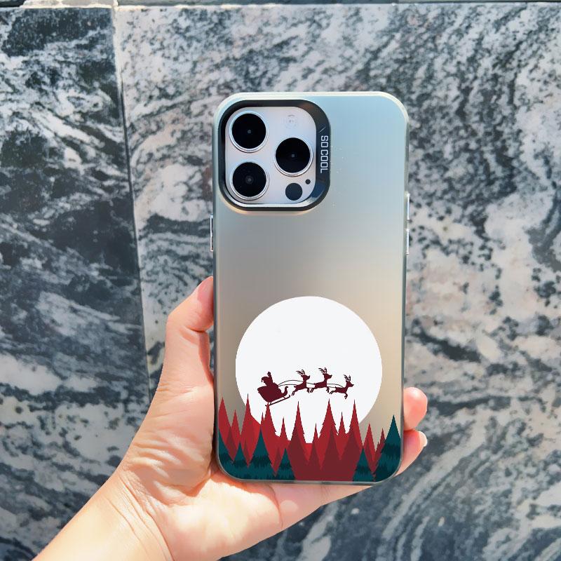 

Snowy Mountain Landscape Christmas Phone Case for iPhone 14 13 12 Mini 11 Pro Max 16 15 Pro Max 14 plus Shockproof Laser Covers iphone 13Mini