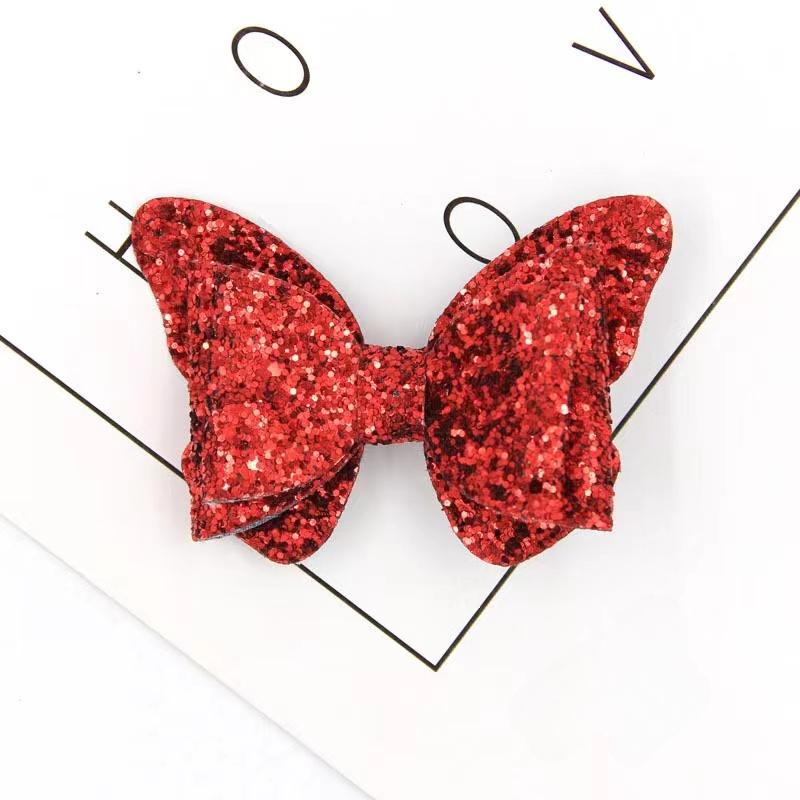 Girls Cute Sequins Double Butterfly Hair Clip Bow Hairpins DIY Headwear Bow Decor Hairgrip Toddler Hair Accessories