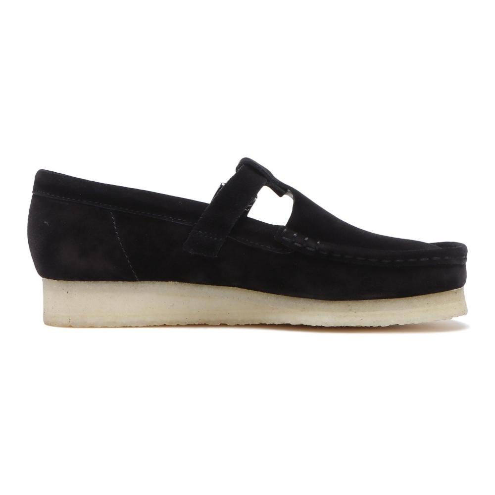 ClarkS W S Wallabee T Bar. 26175666 Black Sde
