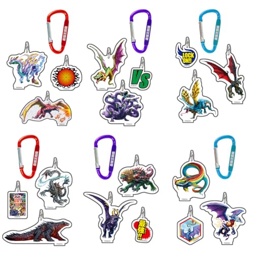 Gakken Strongest King Encyclopedia Keychain, Dragon, Proof of the Strongest Clan, Q750933, Single Item, 1 Keychain, 3 Charms, Stand Included
