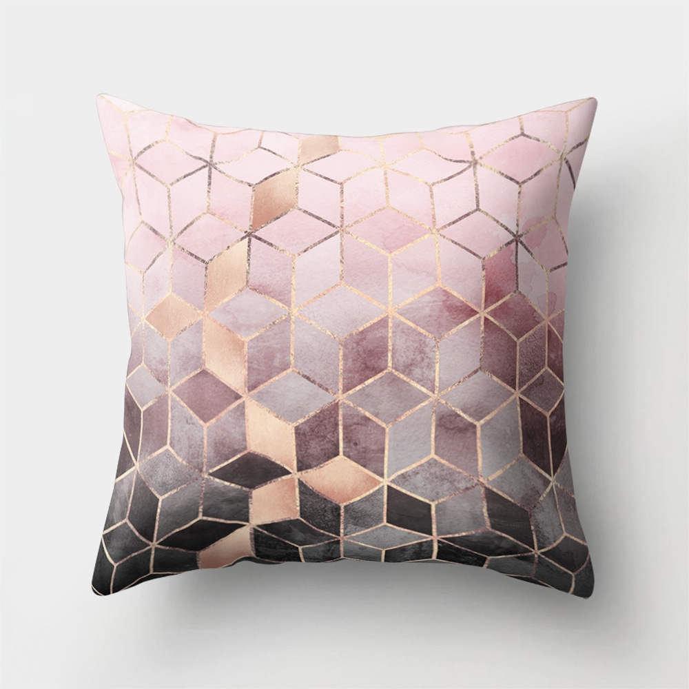 Home Decor Geometric Marble Print Sofa Cushion Decorative Pillowcase Polyester Square Throw Pillow Funda De Almohada