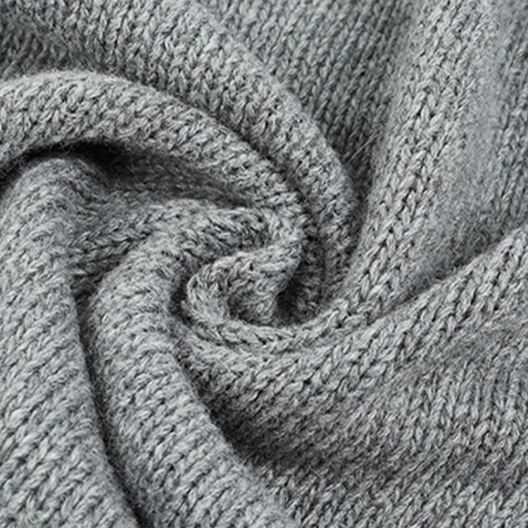 Women's Hooded Jacket with Solid Color Knitted Cardigan Drawstring