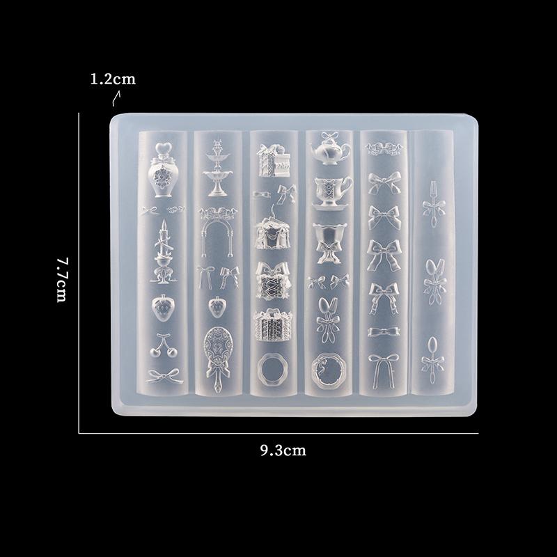 3D Bowknot Silicone Nail Mold Flower Petals Butterfly Heart Diy Design Manicure Template Carving Nail Art Stencil Tool