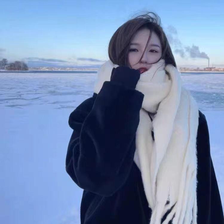 Damen Winter High-End Schal im koreanischen Stil: Einfarbige, Vielseitige, Verdickte, Hautaufhellende, Warme und Ideale für Paare und Studenten.