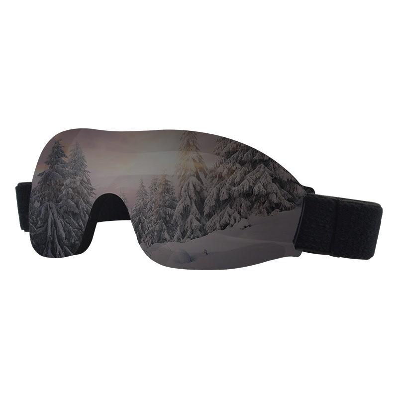 Kids Single-Layer Ski Goggles Snowboarding Cycling Hiking Wind UV Protection Safety Eyewear Black