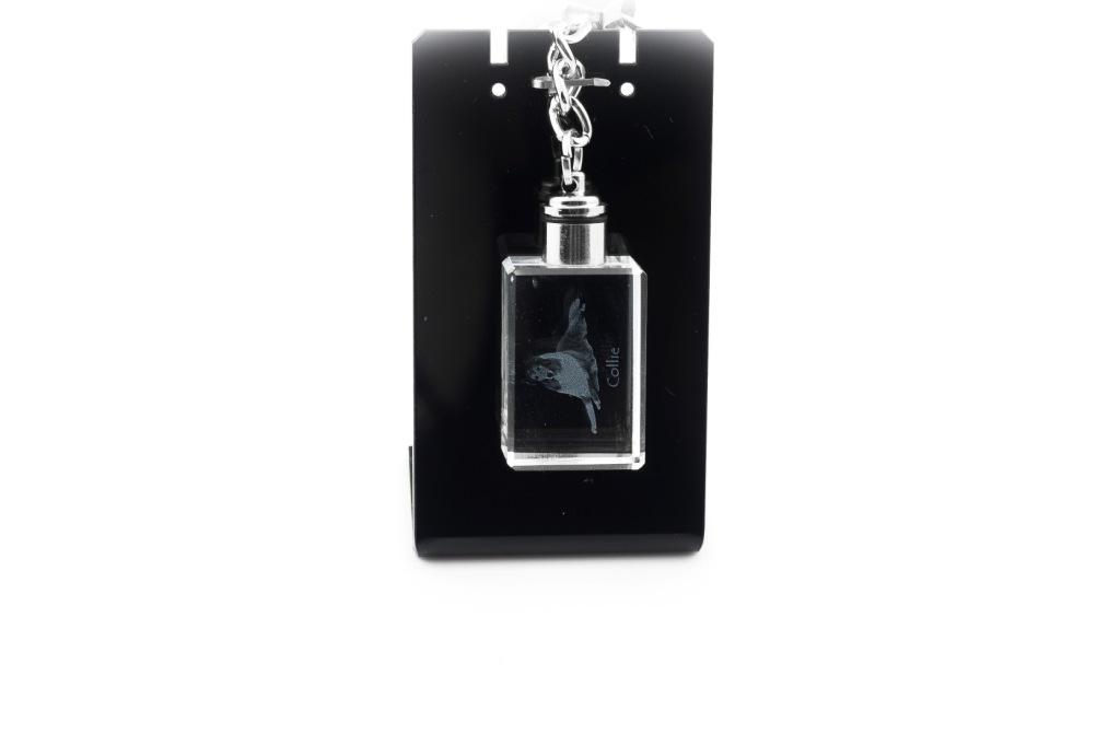 Collie Rough, Collie a pelo lungo - Portachiavi in cristallo con foto del cane, portachiavi illuminato, regalo unico del marchio Art-Dog