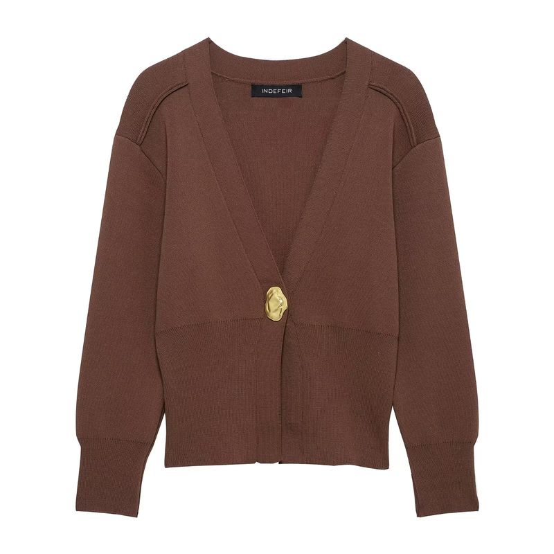 Kaslead New Women Clothes Western Style Fashion Simple and Versatile Knit Cardigan Outerwear 930073