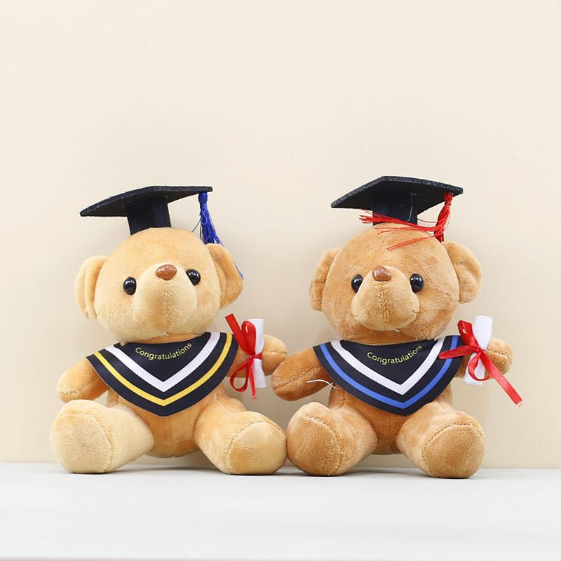 Doctor Teddy Hat Bear Cartoon Plush Toys Students Graduation Souvenir Gift Doll