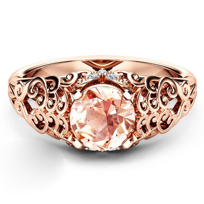 Women'S Ring With Diamonds And Rose Gold Jewelry