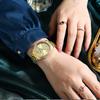 CURREN NEW Luxury Stainless Steel Wristwatches for Ladies Romantic Rose Pink with Rhinestones Roman Numeral Dial