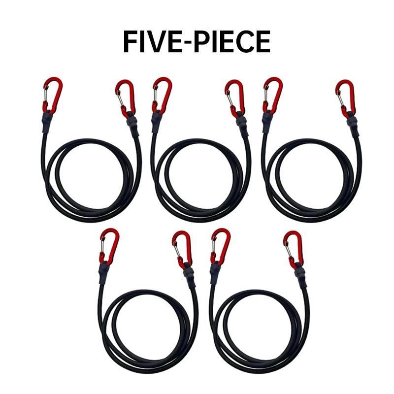 5PCS Elastic Lanyard Hook, Kayak Bike Luggage Packing Rope Camping Accessories, Multi-functional Hook