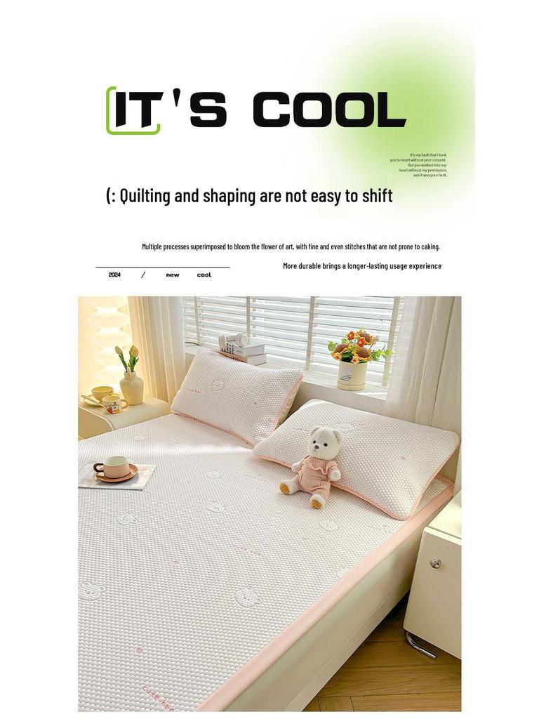 Summer Cool Ice Silk Mattress Topper: Soft, Cooling Bed Sheet for Air Conditioning Comfort