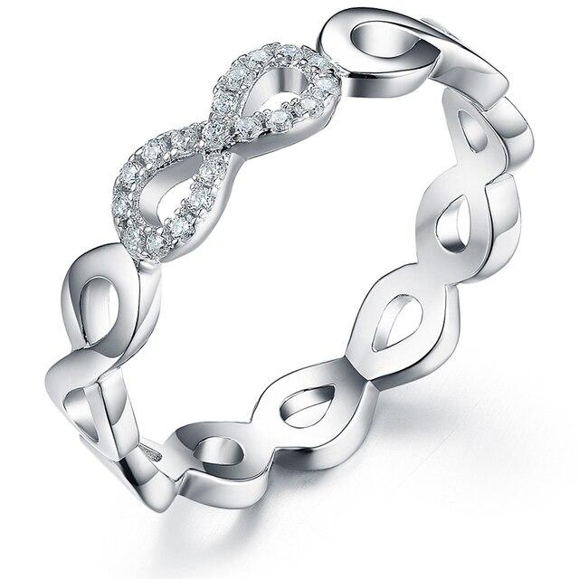 

Кольцо из стерлингового серебра 925 пробы с цирконием, обручальное кольцо «Бесконечность», кольца для женщин, эффектные обручальные украшения с обещанием вечности 6