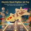 Electric Fighter Jet Toy for Kids 360° Rotation Stunt Model with Lift-Off Feature Durable ABS Plastic Remote Control Gift