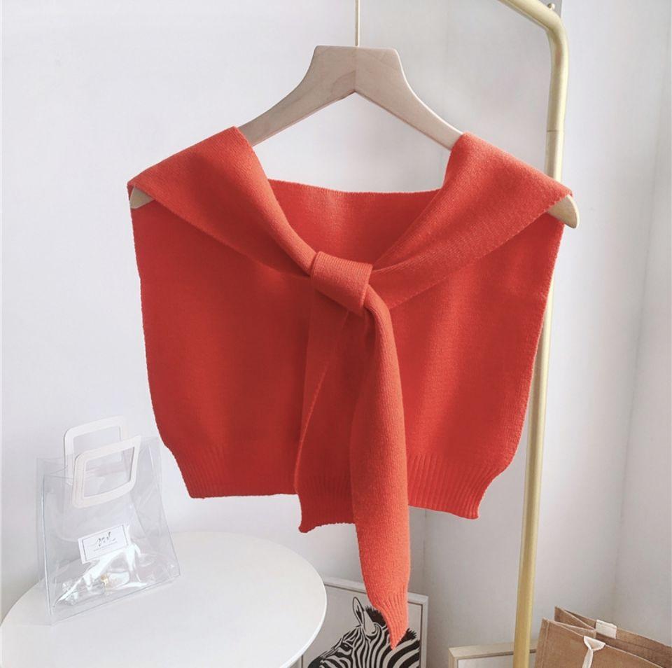 Shawl White Fake Collar Women Detachable Collars Warm Stripe Shoulder Wrap Knit False Collar Scarf Neckline Neckband Faux Col