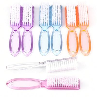 Cepillo de Uñas Transparente de Mango Largo con Mango para Eliminar el Polvo de Uñas, Cepillo Multifuncional y Conveniente para Limpiar el Polvo de Uñas