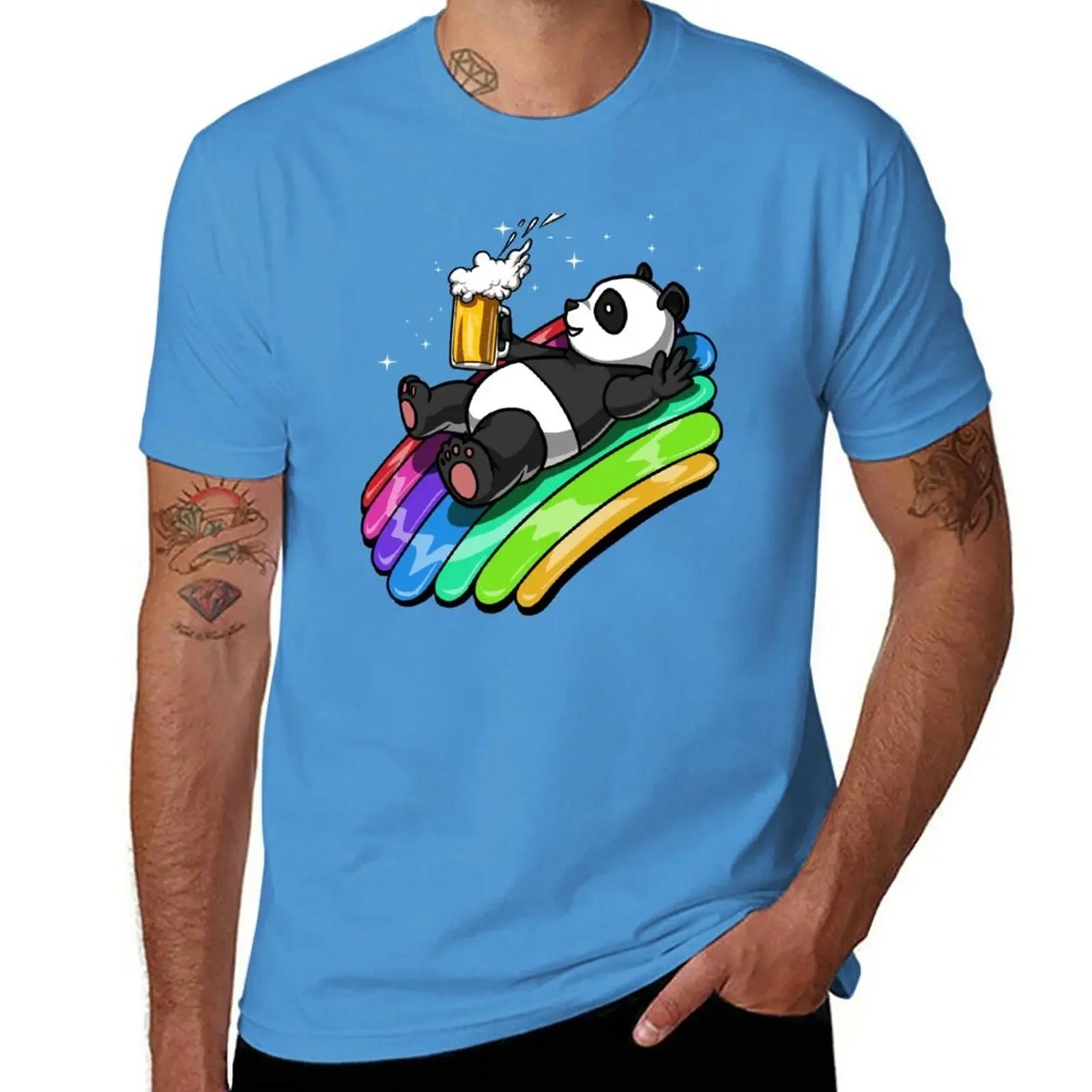 Panda Bear Beer Party T-Shirt summer top boys whites Blouse big and tall t shirts for men S