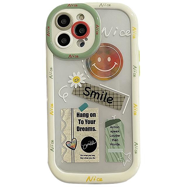 Funny Letter Shockproof Bumper Clear Cute Smile Phone Case For Iphone 14 13 12 11 Pro Max Fashion Soft Silicone Back Cover Case