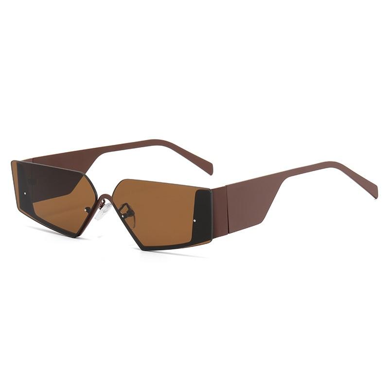 

Metal Frame Rimless Wide Legs Cat Eye Sunglasses Women Men Vintage Female Shades Brand Luxury Sun Glasses Uv400 Eyewear as picture