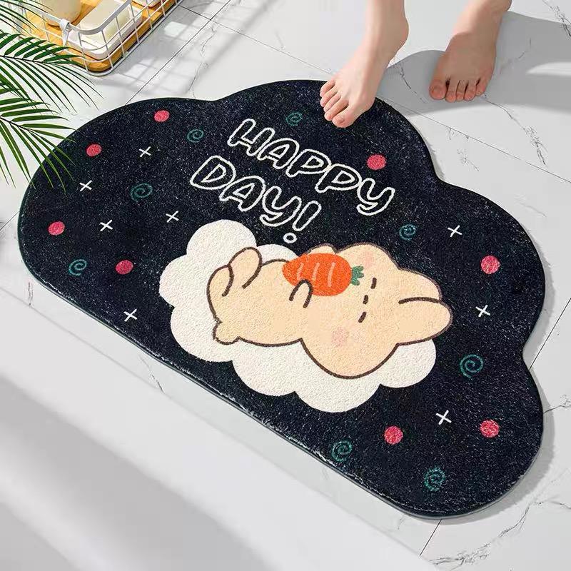 Rainbow Semi-Circular Imitation Cashmere Floor Mat Bathroom Door Suction Door Mat Toilet Cute Soft Non-Slip Foot Mat