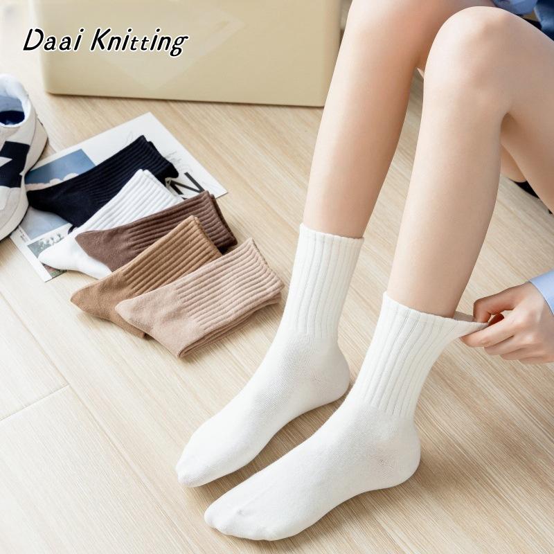 Women's Korean & Japanese Style Over-the-Knee Cotton Scrunched Socks for Spring, Autumn & Winter