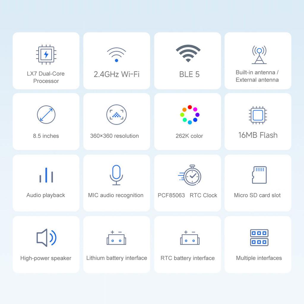 Placa de Desenvolvimento ESP32-S3 Módulo de Display LCD com Display Redondo de 1,85 pol Suporte WIFI BT DeepSeek Robô de Chat por Voz AI BOX