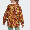 Adidas Floral Print Round Neck Pullover Sweatshirt Women Tops Orange HI6067