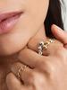 Exquisite Stainless Steel 18K Gold-Plated Open Rings Gold Copper Mixed Color Waterproof Ladies Stainless Steel Zircon