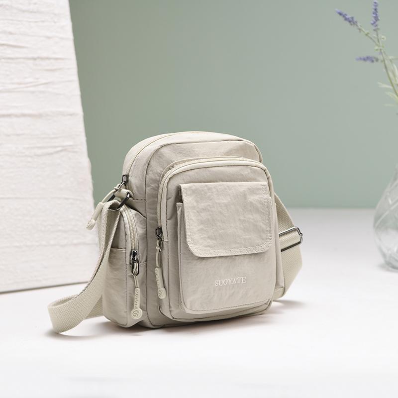 Small Square Bag Women's Shoulder Bag Water-Repellent Nylon Crossbody Bag