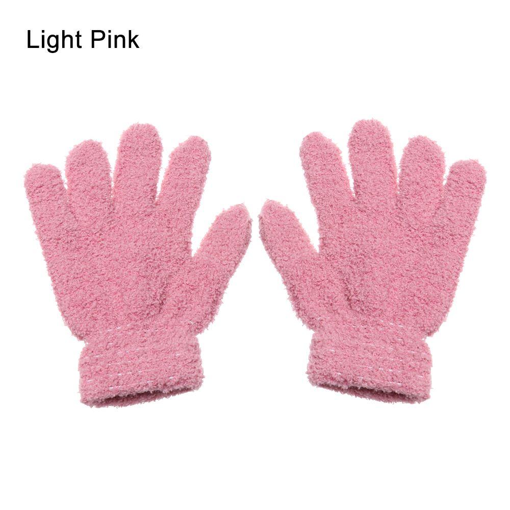 Hot Sale Winter Baby Lovely Soft Warm Kids Gloves Coral Plush Mittens Candy Color Full Fingers