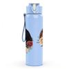1PC Rose Horseshoe Wreath Pattern 750ml Color Plastic Sports Water Bottle Leakproof Flip Straw Lid Suitable for Sports Office Home Use