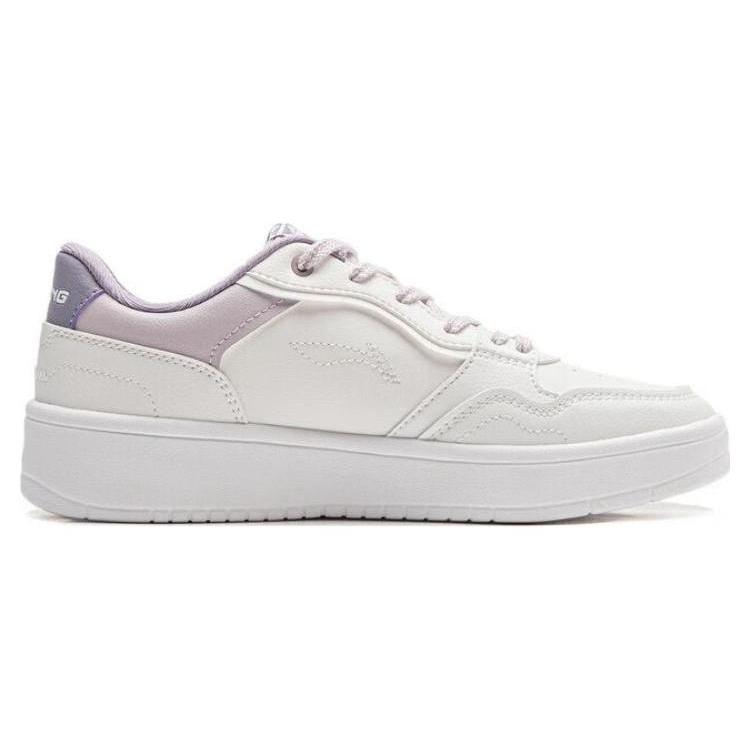 Li Ning Newly Slip Resistant Abrasion Resistant Low top Skateboard Shoes Women's White Purple AGCT474-2