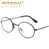 aoron Flat Mirror Metal Anti-blue Glasses Round Frame Men's and Women's Style Eye Protection Can Be Matched with Myopia Glasses