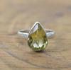Lemon Quartz Ring, Handmade Ring, Gemstone Ring, Pear Ring, Solid Ring, Statement Ring, Bezel Ring, Birthday Gift