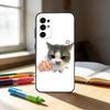 F-Funny C-Cute Cat Phone Case For Samsung S25,S24,S21,S22,S23,S30,Ultra,S20,Plus,Fe,Note,10,9,5G Black Cover