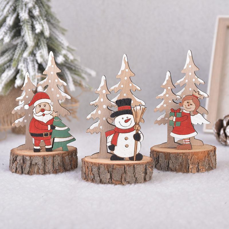 New Christmas Products, Christmas, Ins, Wooden, Christmas Tree Tabletop Decorations, Santa Claus, Holiday Supplies