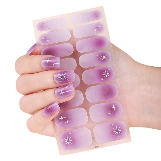 

Glitter Nail Strips with File Easy Apply Remove Self Adhesive Nail Sticker Decal Women Home Manicure DIY Nail Polish