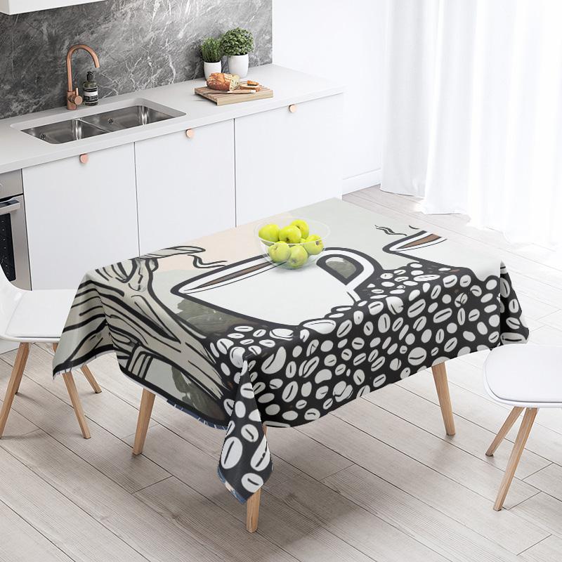New Abstract Tea Tablecloth Waterproof and Oil-proof Dining Tablecloth Nordic Wind Bar Tablecloth Home Decoration