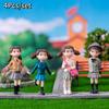 4Pcs Cartoon Girls Figurines Miniature Fairy Garden Ornaments Micro Landscape Crafts Ornament Home Desktop Decoration