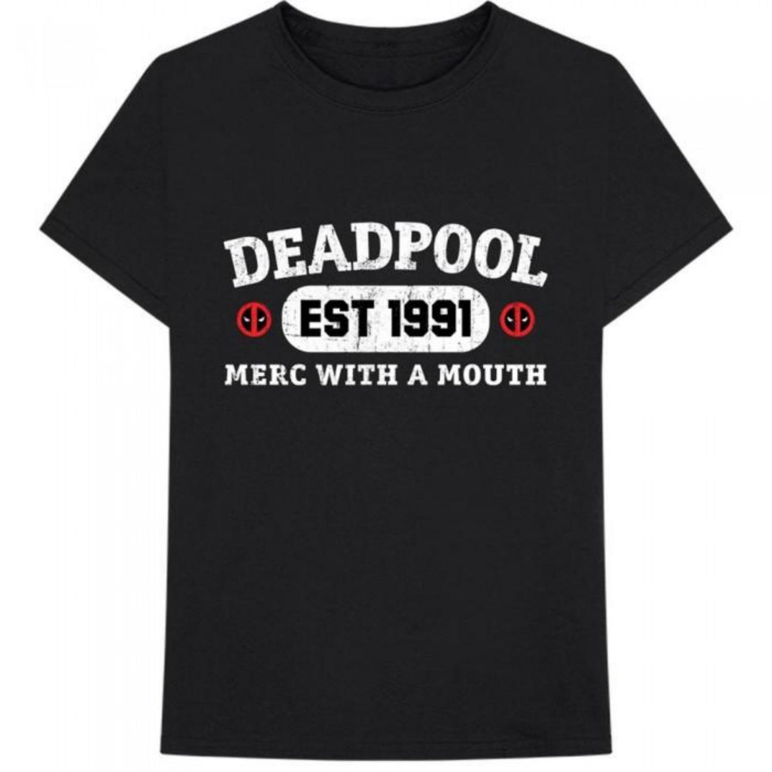 

Deadpool Unisex Adult Merc With A Mouth Cotton T-Shirt S чёрный