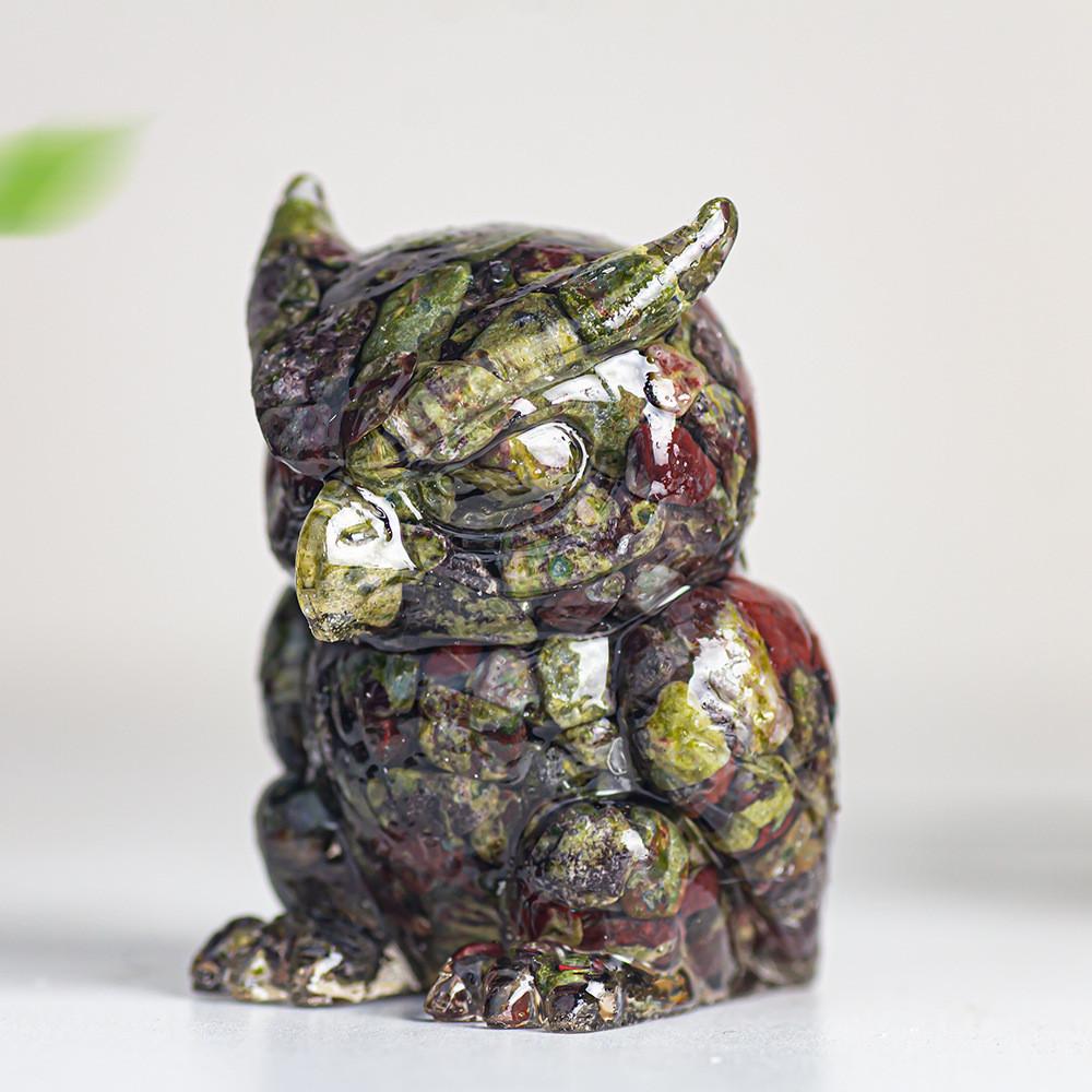 Resin Crystal Owl Figurine Home Decor Gift For Animal Lovers