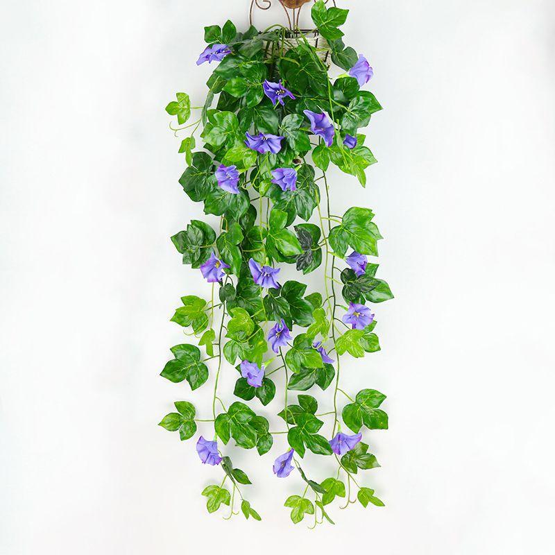 Stunning Faux Silk Morning Glory Hanging Basket For Artistic Home Wall Display Ideas
