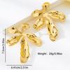 Exaggerated Metal Flowers Irregular Stud Earrings for Women Elegant Gold Color Floral Earrings with Temperament Vacation Jewelry