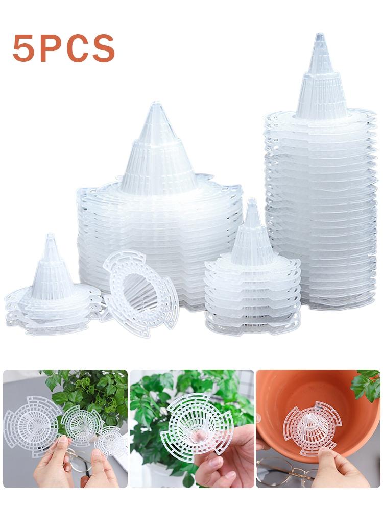 5PCS Flowerpot Bottom Filter Net 3D Flowerpot Gasket Leak Proof Soil Conical Cushion Mesh Breathable Insect Proof Gasket