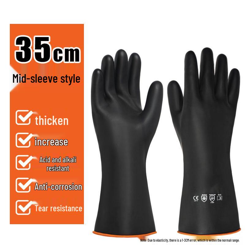 

Промислові чорні гумові рукавички: Антикорозійний, Зносостійкий, Кислото- та лугостійкий, Водонепроникний, Маслостійкий