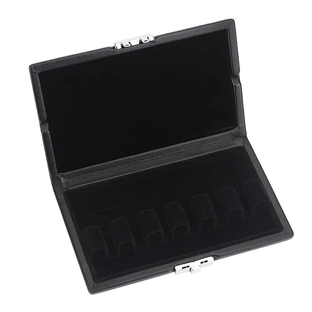 PU Leather Cover Black Bassoon Reed Container Box Case with Slots for 6pcs Reeds