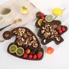 Christmas Cutlery Tray, Cute Household Wooden Christmas Tree, Fruit Dish, Cake, Dessert, Partitioned Wooden Plate