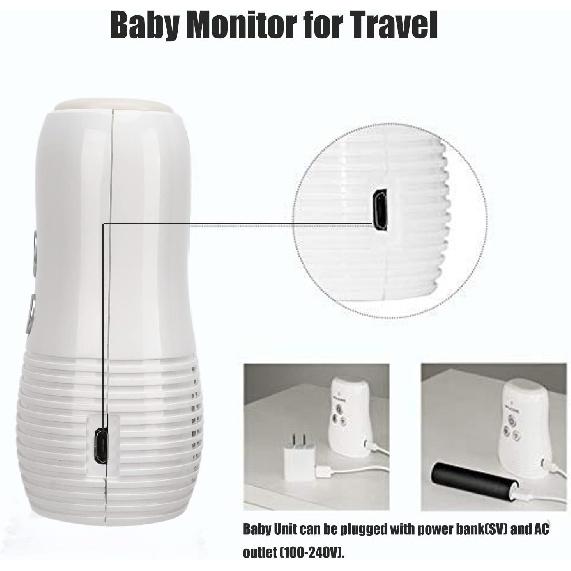Audio Baby Monitor, 2.4GHz Two Way Talk Smart Baby Monitor, Night Light Audio Monitor for Baby Care, Noise Detection, 20 Hours Standby Time